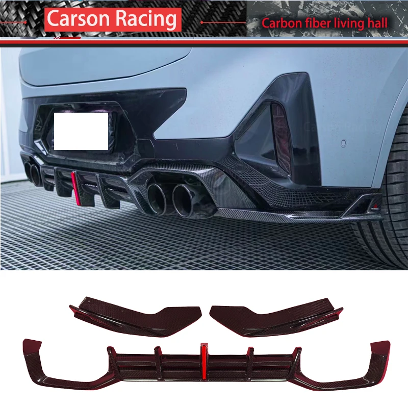 For The 2019 -2023 New BMW X4M F98 Real Carbon Fiber Forge Carbon Fiber Rear Lip Diffuse