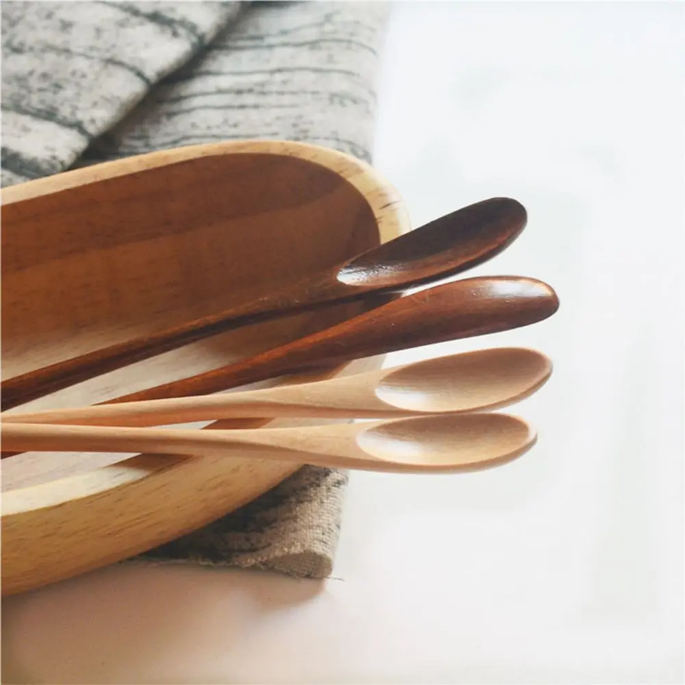 Home Living Japanese  Spoon Rice Soup Desserts Condiment Coffee Accessories Wooden Spoon Honey Tea Scoops Long Handle