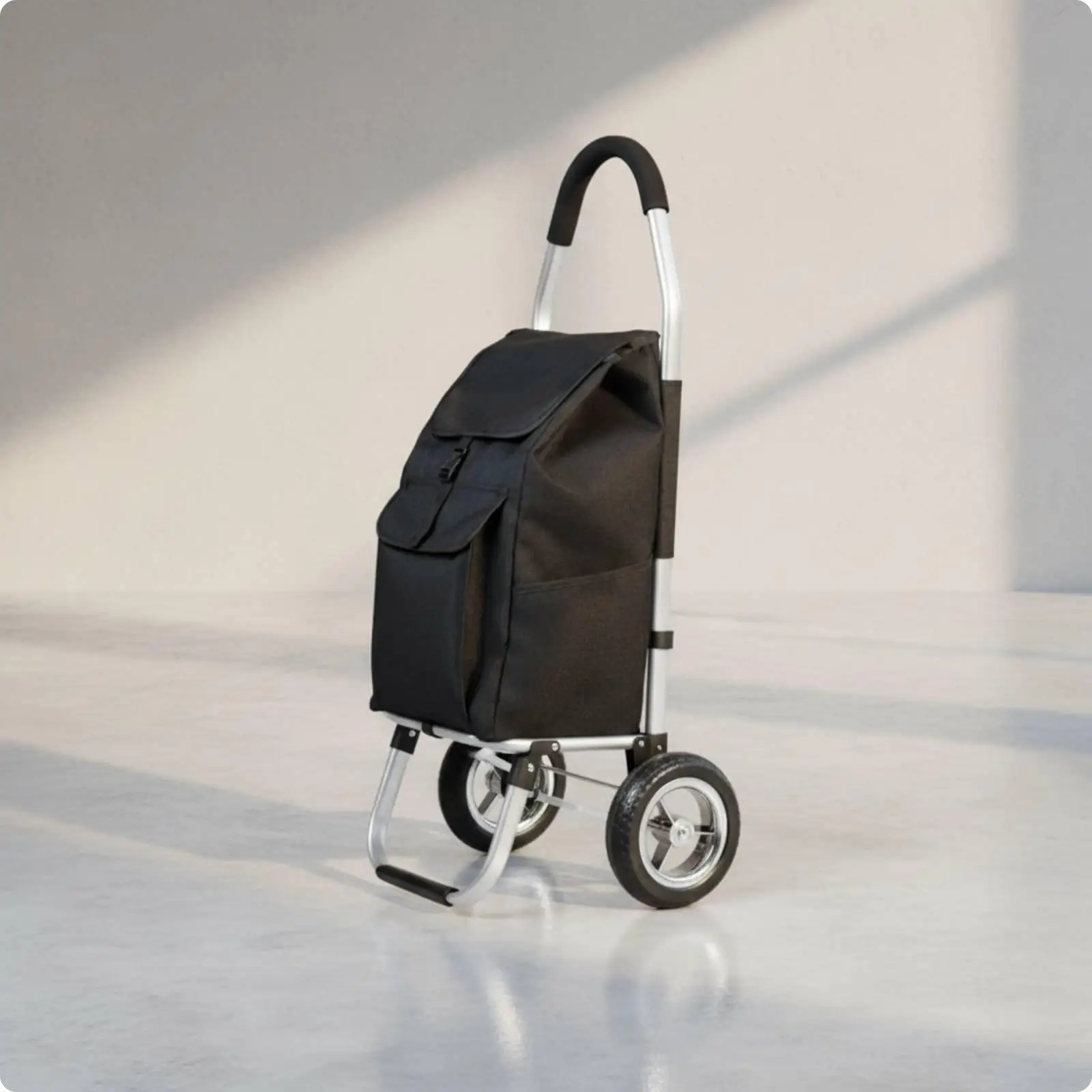 Folding Aluminum Cart Portable Two-wheel Utility Cart Compact Foldable Shopping Trolley Bag for Home Transport and Daily Use