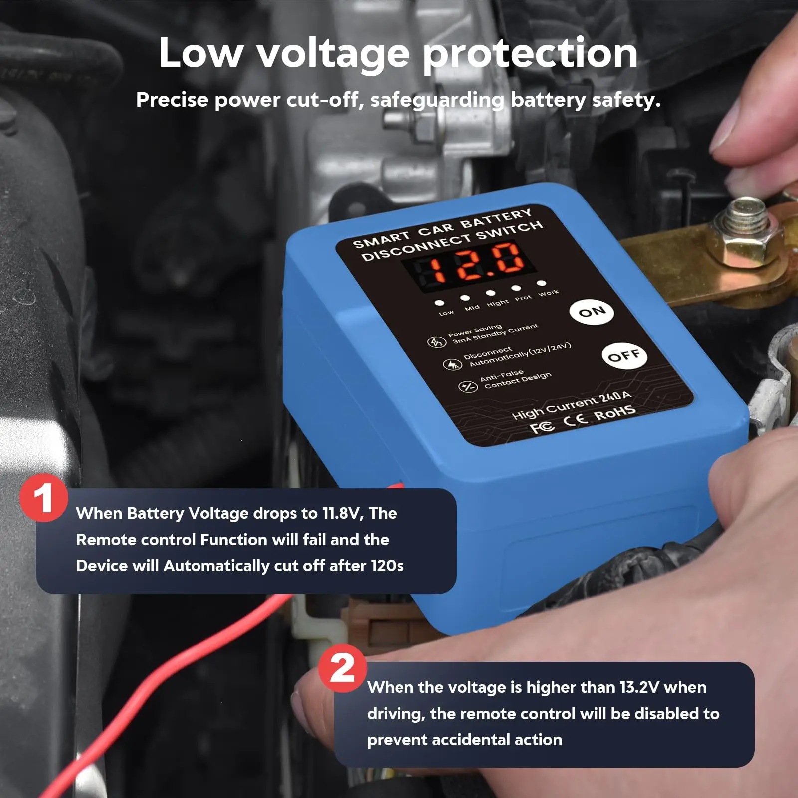 12V Fernbedienung Batterie Trennschalter Smart Spannung Auto Batterie Kill Schalter für Fahrzeug RV ATV Lkw Boot mit LED – Detail 18