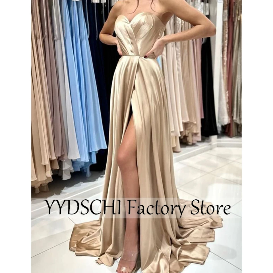Customized Gold Champagne Party Dresses Saudi Dubai Exquisite 2025 Prom Dresses Gorgeous vestidos para mujer Formal Evening Gown