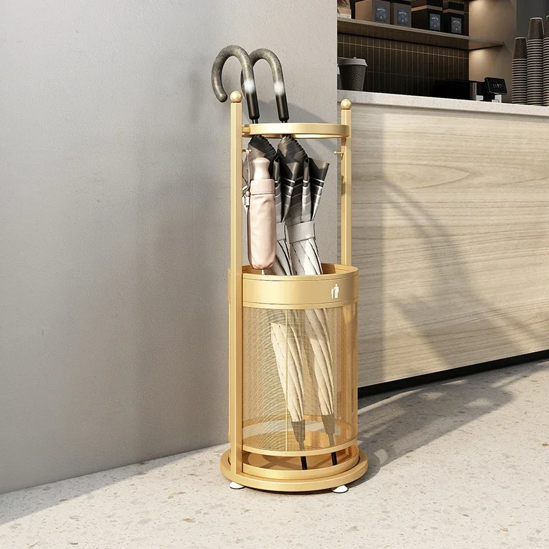 

Luxurious Gold Parasol Holder Household Door Umbrella Stand Thick Steel Construction Stable and Durable Modern Umbrella Rack