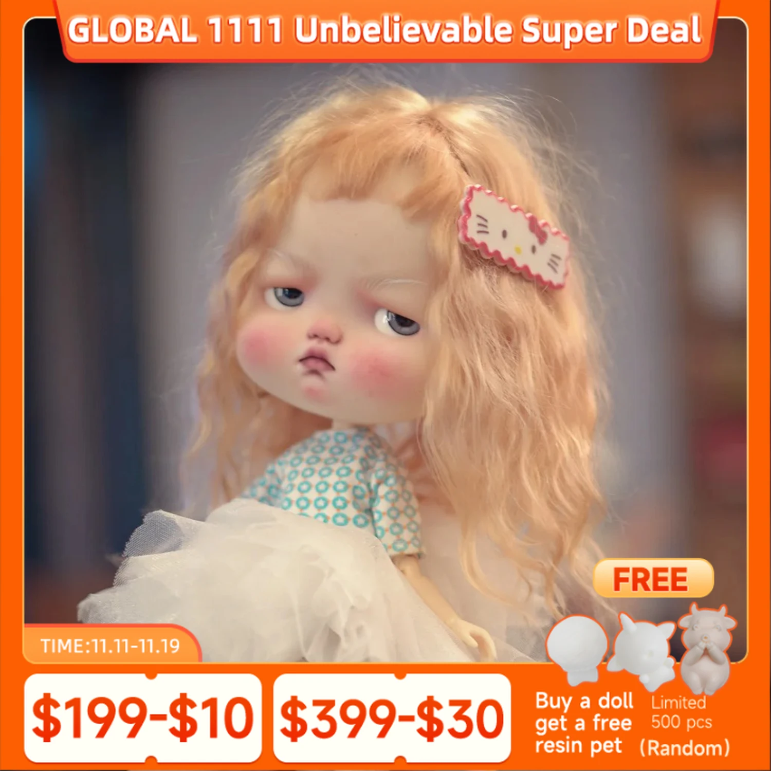 

Художественная кукла Luxixi 1/6 BJD — Pouty Chubby-Cheeked Tsundere Lady | Скульптура тела и головы без тканей из смолы