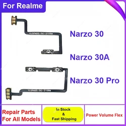Power Volume Buttons Flex Cable For Oppo Realme Narzo 30 30 Pro 30A 5G Power Volume Side Keys On Off Button Parts