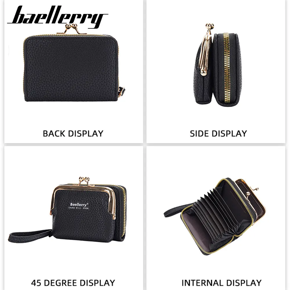 جديد Baellerry قصيرة النساء محافظ الفاخرة حامل بطاقة العلامة التجارية الإناث محفظة بو الجلود بسيطة عملة جيب لطيف المرأة المحفظة