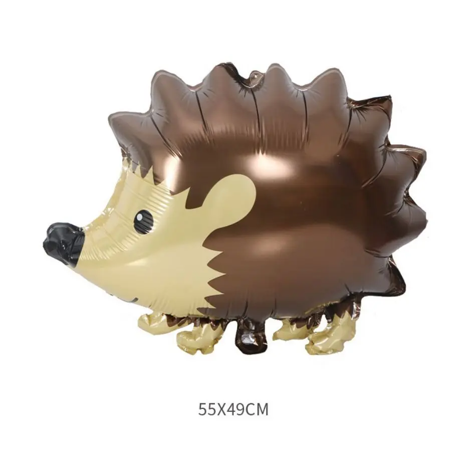 Fox Hedgehog Raccoon Deer Animal Foil Balloons Birthday Woodland Forest Theme Party Decor Retro Brown Latex Balloon Baby Shower