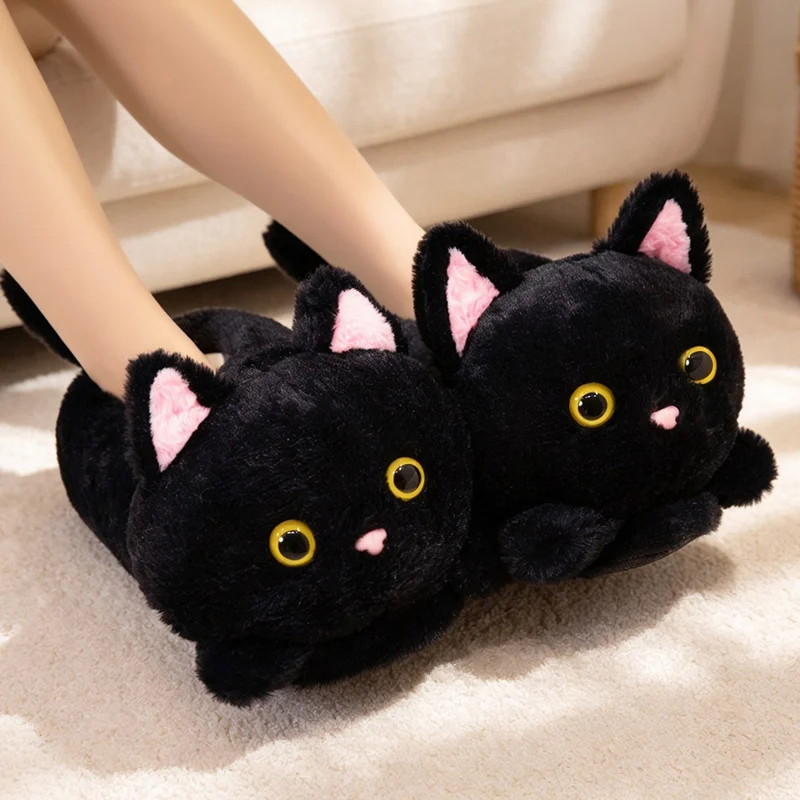 Cute Animal Plush Slippers Panda Raccoon Koala Soft Furry House Slippers Winter Warm Indoor Home Shoes Women Bedroom Slipper