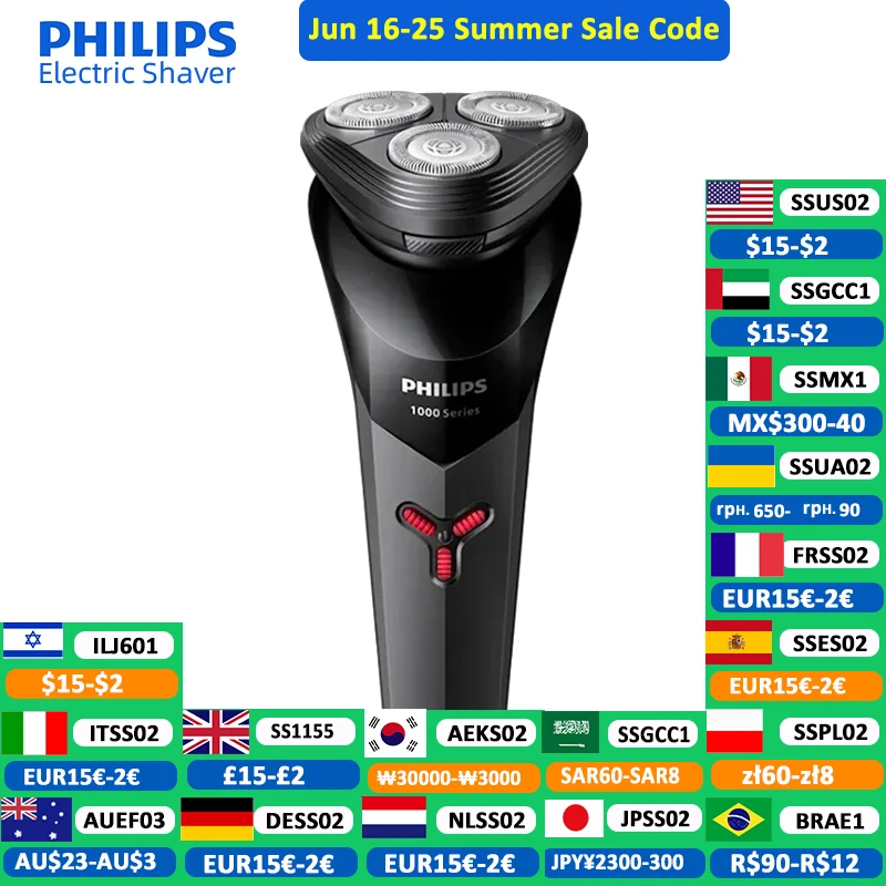 PHILIPS Series 1000 Electric Shaver Dry Wet Shaving Triple Blade Floating Head Beard Trimmer Men's Shaver Electric Razor Machine image 6