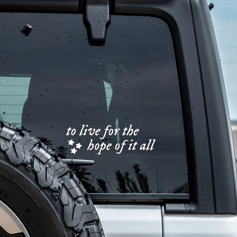 

Dream Inspiration Hope Car Sticker - Embroidered Matte Vinyl Sticker with "Live for Life" Quotes, Self-Adhesive 2mm Thick Irre