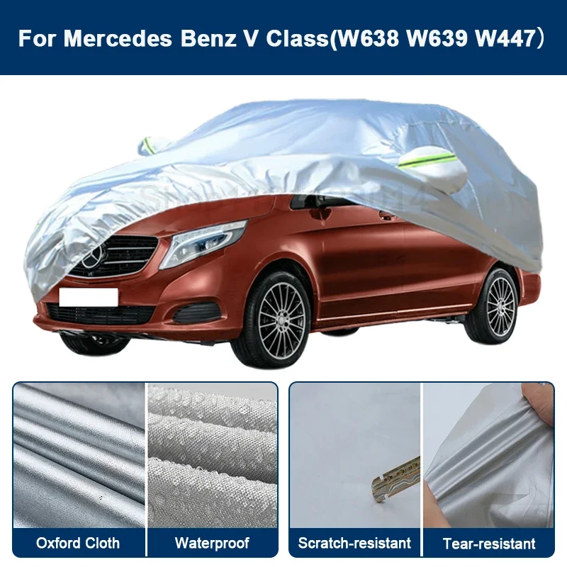

Всепогодный чехол для автомобиля Mercedes-Benz V-Class W638 W639 W447 с отражающими полосами, водонепроницаемый, снегозащитный, пылезащитный, с защитой от УФ-излучения