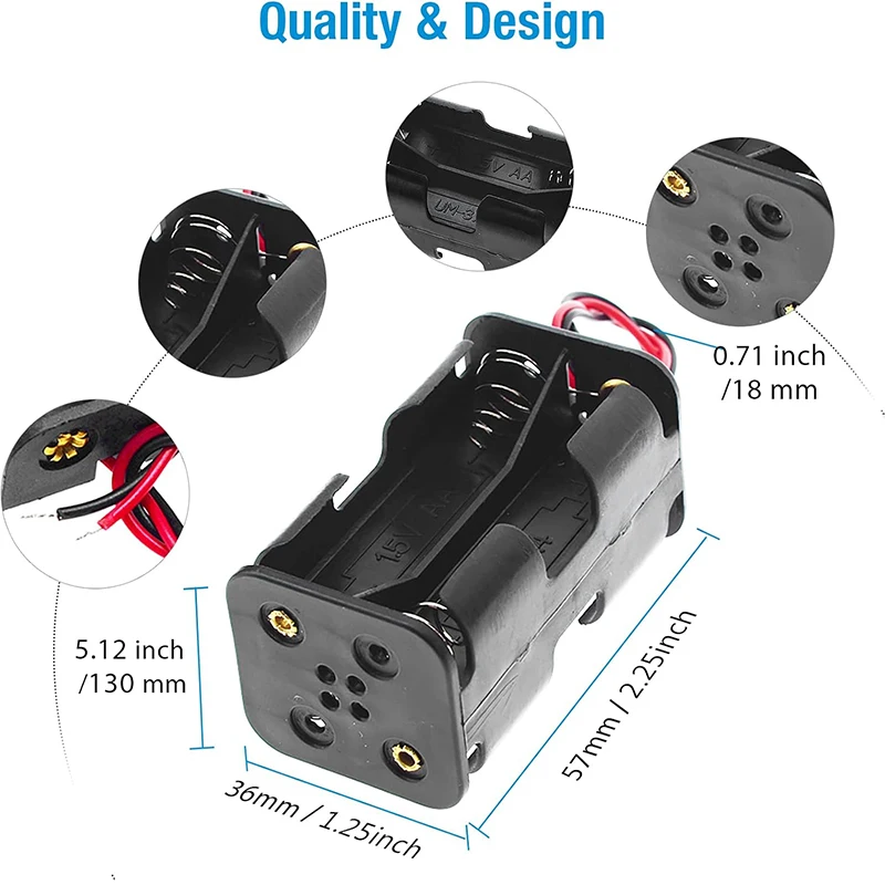 1PCS 3PCS 4-Slot AA Battery DIY Holder with Wire Leads Storage Box Case for RC Servo Tester Flysky Receiver Battery Shell Cover