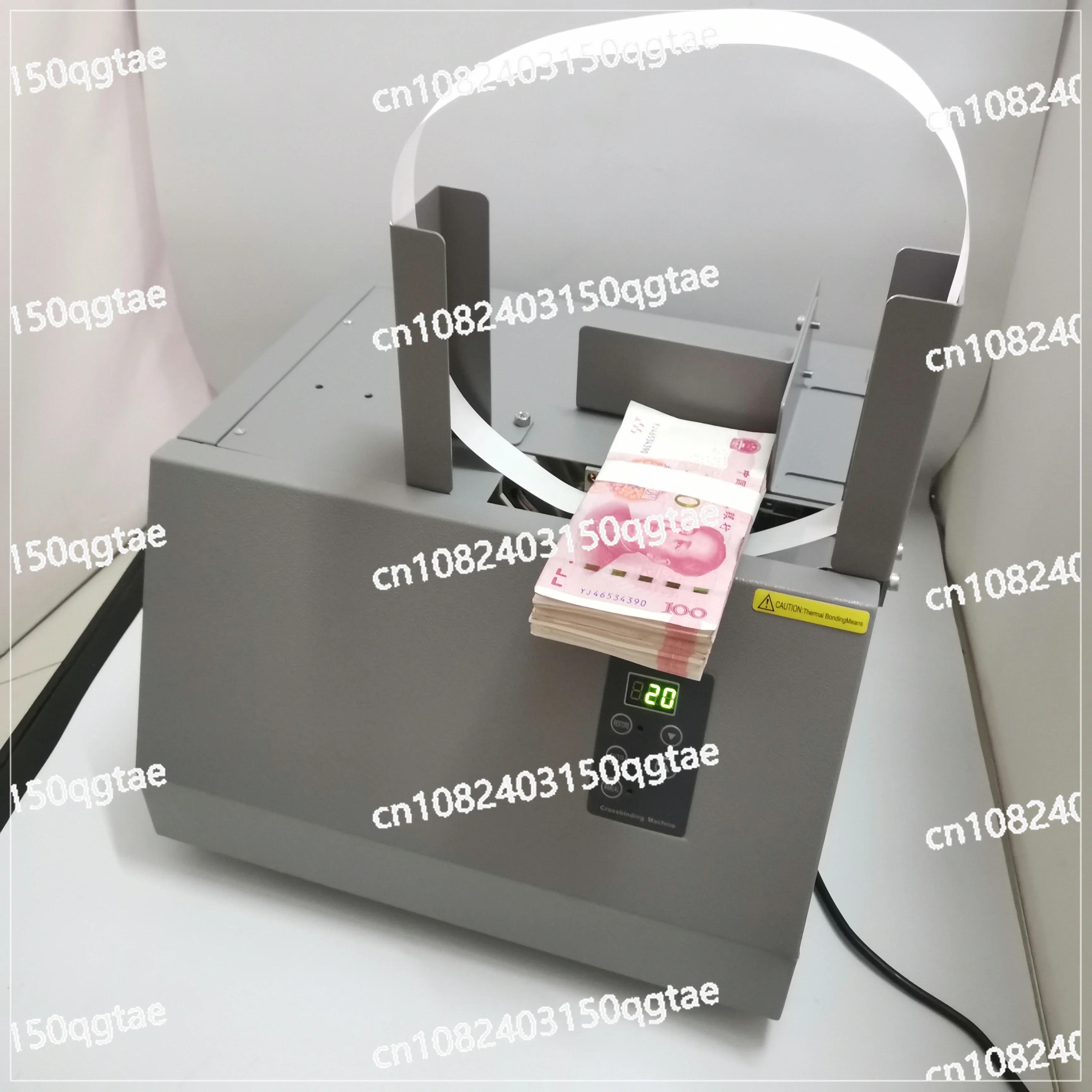 Automatic Banknote Invoice Bill Banding Machine Paper Tape Money Strapping  220V / 110V