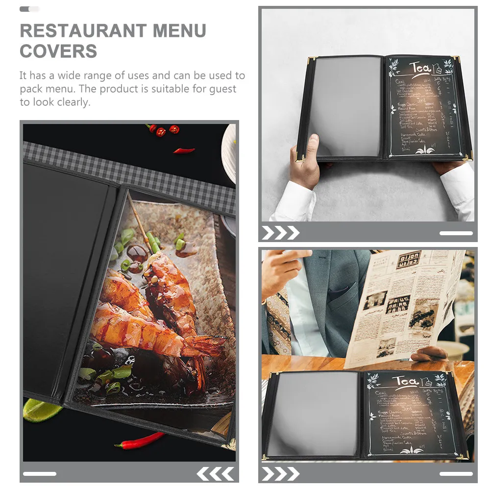 Menu Book Cover Transparent Pvc Waterproof Clear Holder For Restaurant Coffee Shop Bakery Kitchen Use Recipe Cover