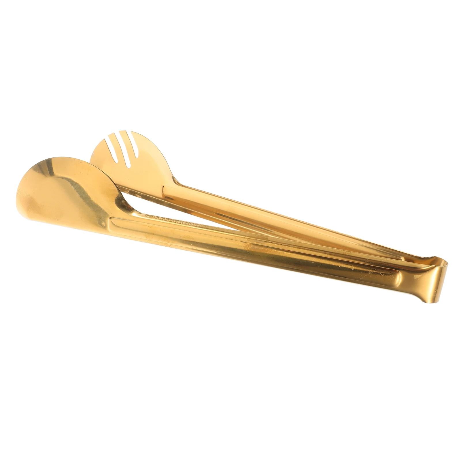 

Food Tongs 12 Inch Golden 304 Stainless Steel Kitchen Buffet Serving Tools Cake Bread Steak Grilled Meat Salad Utensils
