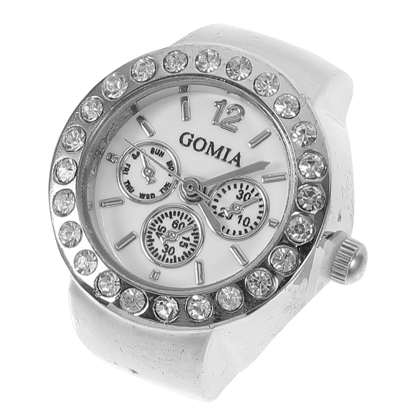 Ring Watch Rings Finger Round Grace Festival Gift Casual Glass Quartz Watches Man Elastic