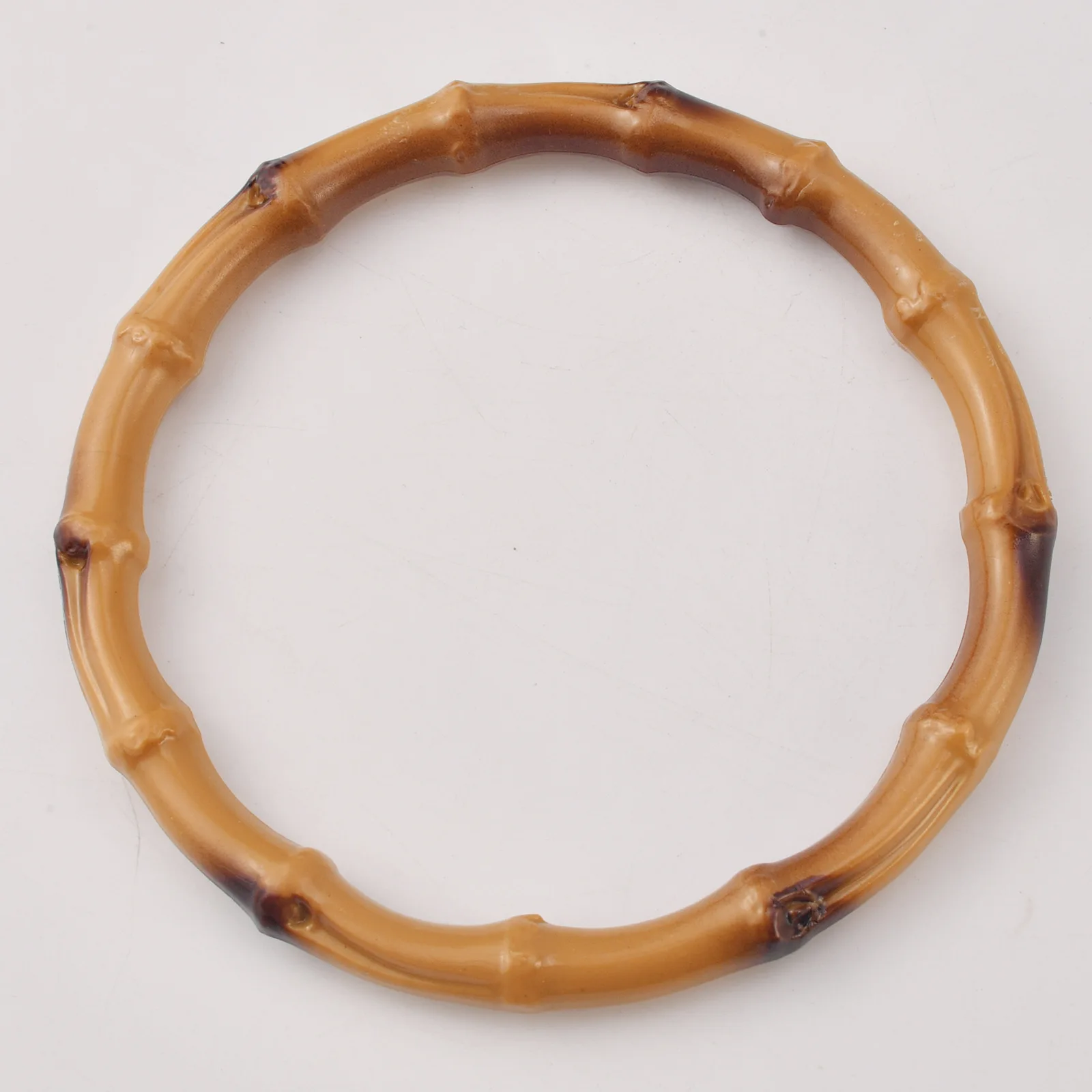 Manufacturer supplies plastic round bamboo ring handle bag root roasted black accessories