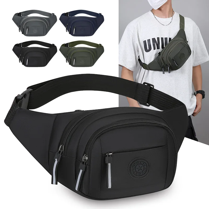 

Поясная сумка для мужчин и женщин, спортивная, многофункциональная, водонепроницаемая, большой вместимости, однотонная, для мобильного телефона