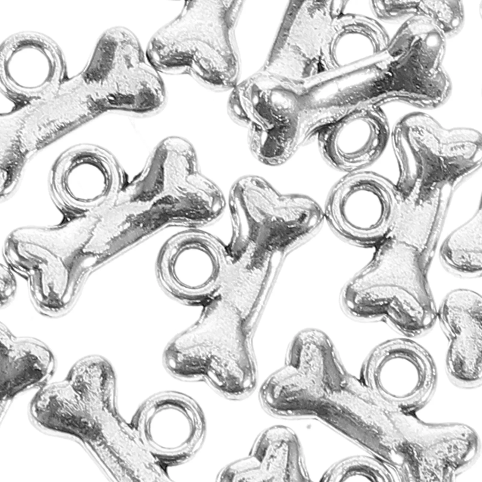 40 pièces argent chien os pendentif breloques collier à faire soi-même Bracelet fabrication de bijoux fournitures accessoires pour animaux de compagnie tourbillon breloques