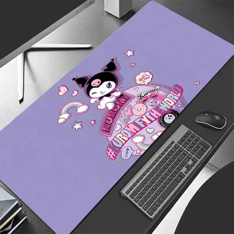 

Детский коврик для письма с мультяшным рисунком, коврик для мыши Kuromi, коврик для клавиатуры Sanrio LargerSpeed Mini Pc Computer для девочек, водонепроницаемый настольный коврик