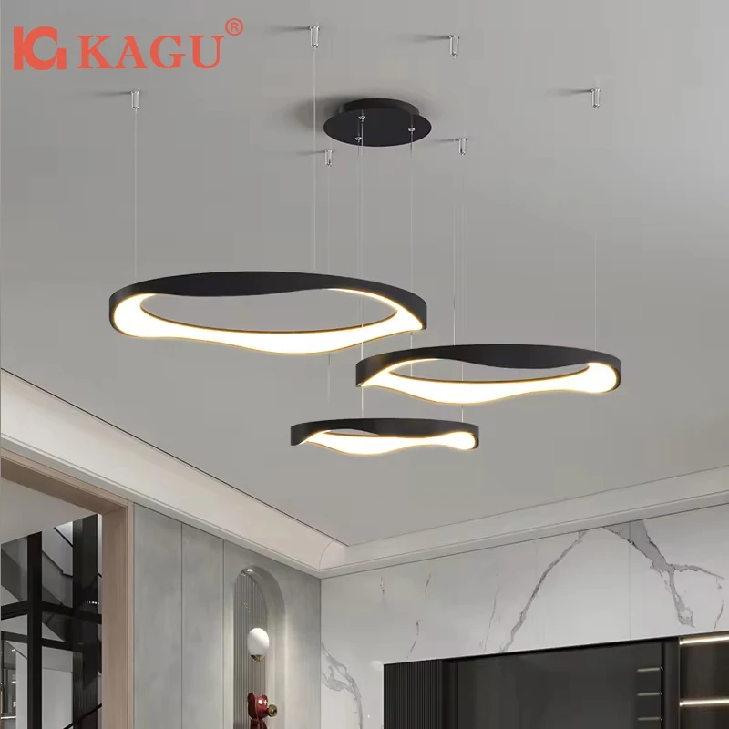 

Modern Living Room Pendant Lamp Dimmable Minimalist Bedroom Lamp Creative Circular Restaurant LED Pendant Lamp Circular Lamp
