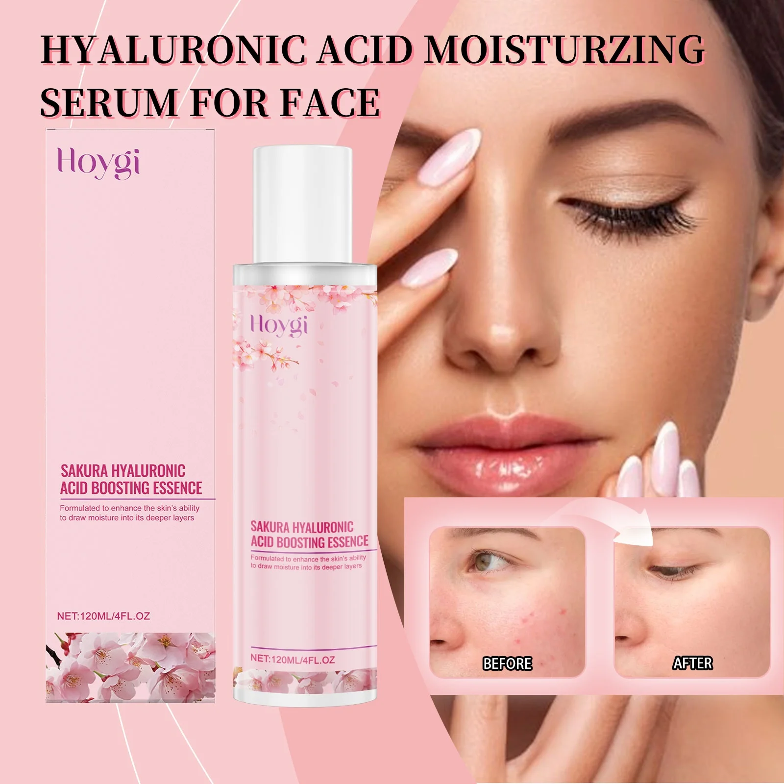 

Hyaluronic Acid Facial Moisturizing Essence Deeply Hydrate & Improve Dry Ness Elasticity Firm Brighten Even Skin Tone Daily Care