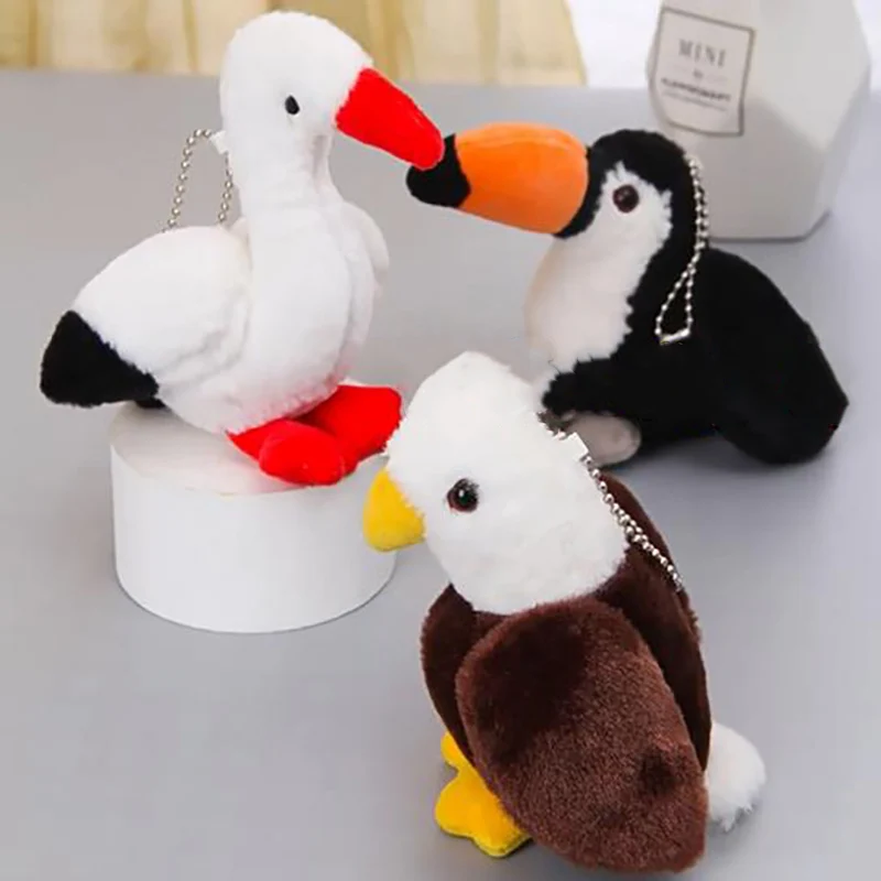 Creative Animal Bird Doll Cute Cartoon Swan Pelican Toucan Doll Plush Keychain Bag Pendant Send Friends Birthday Christmas Gift