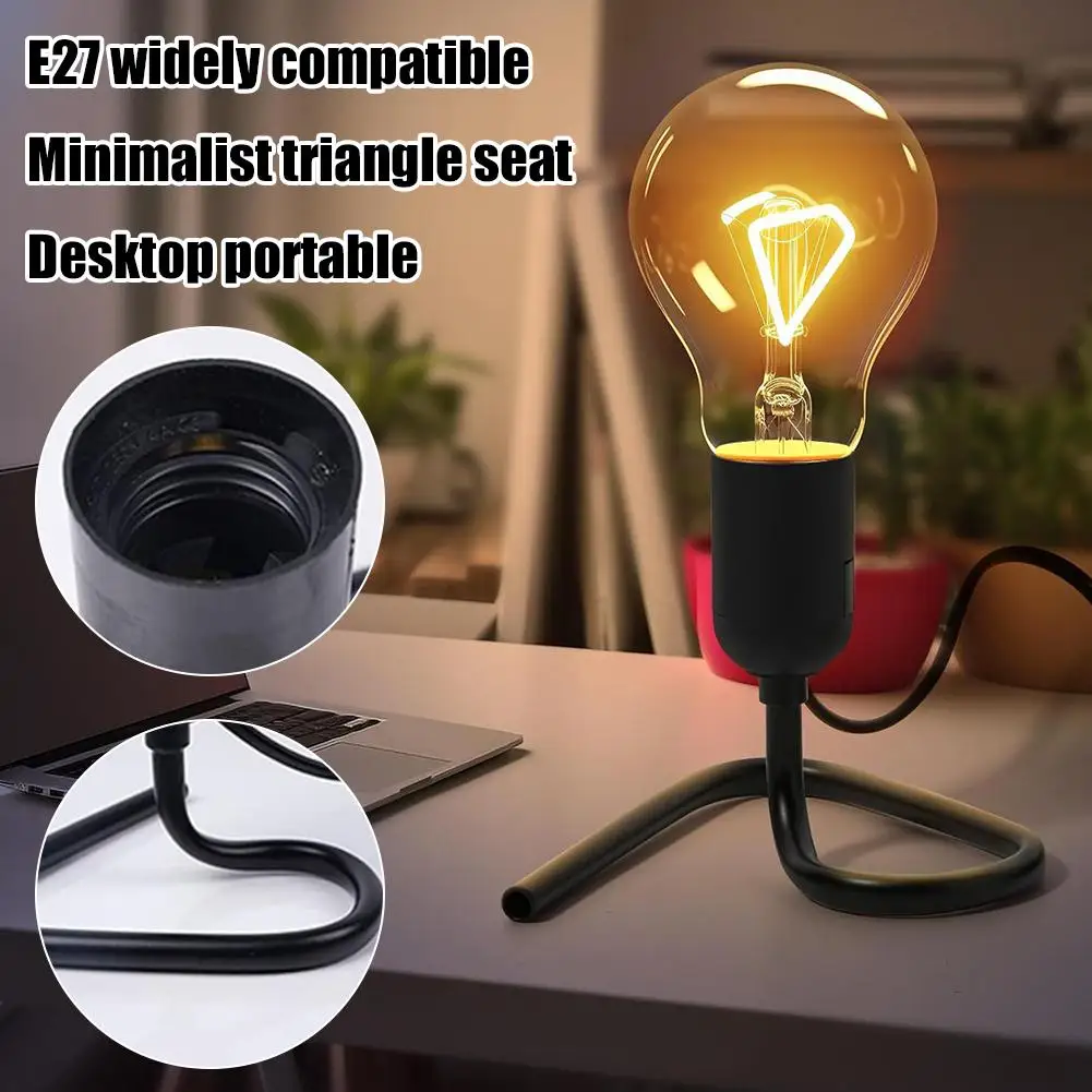 

Винтажная настольная лампа E27 с вилкой US/EU и выключателем, индустриальный ретро-светильник для спальни, минималистичный декор для розетки