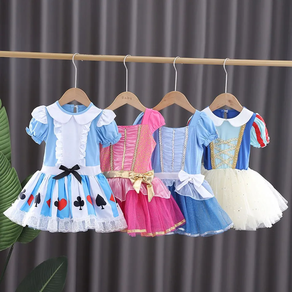 3-10T Children Summer Tutu Dress Baby Sleeping Beauty Christmas Leotard Girls Snow White Princess Costume Evening Fancy Ballet