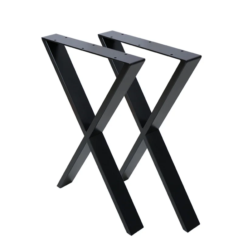 custom.Price Popular Industrial Style Black Dining Table Iron Coffee Table Heavy Duty Metal X-Shape Support Frame