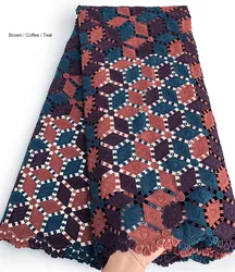 Excellent Skin Friendly Embroidery Cord Lace for Men and Women Guipure Lace African Fabric 5 Yards High Quality