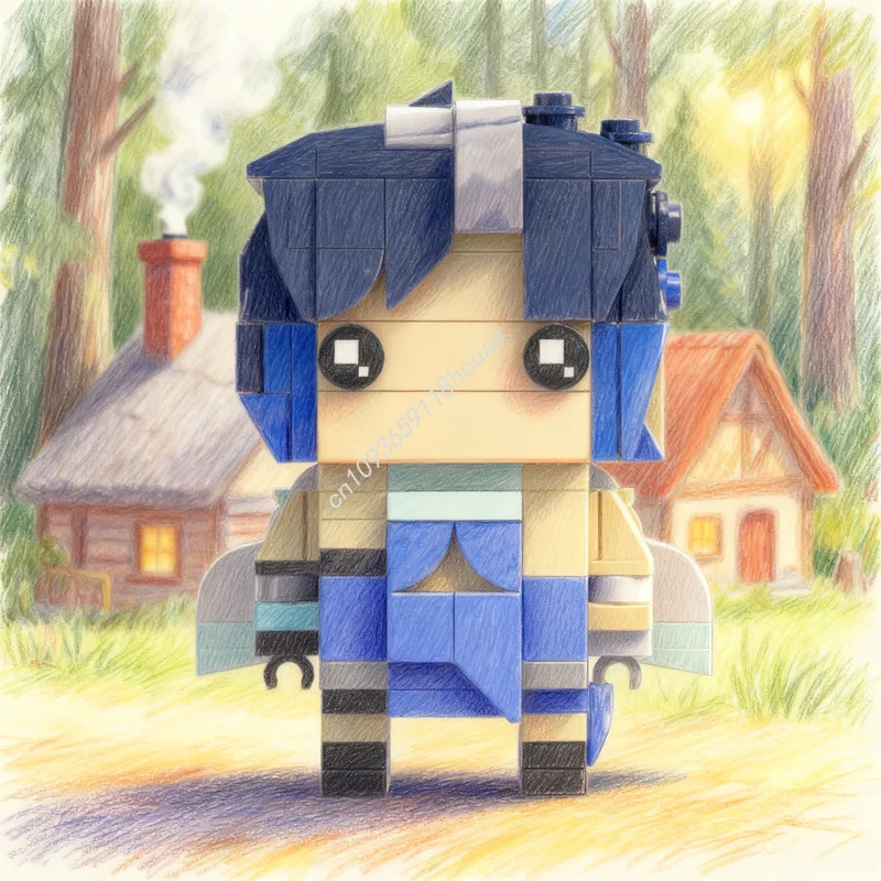 

186 шт. MOC Yelan Genshin Impact BrickHeadz модель строительные блоки строительные рождественские подарки игрушки DIY идея образовательный кирпич