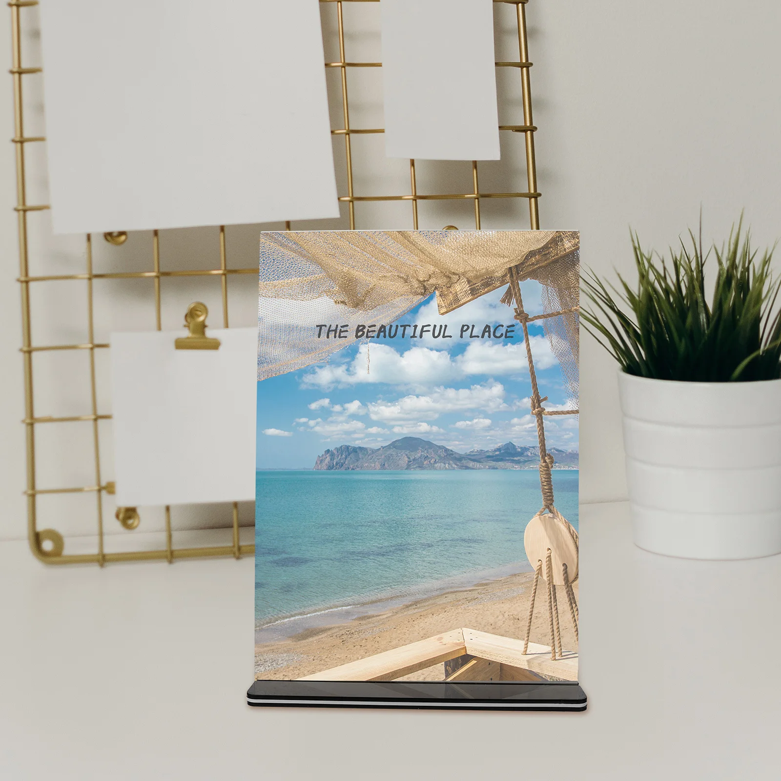 Support de panneau en acrylique transparent, présentoir Vertical Double face pour affiche de Menu, support d'affichage de bureau Stable, support d'étiquette en acrylique