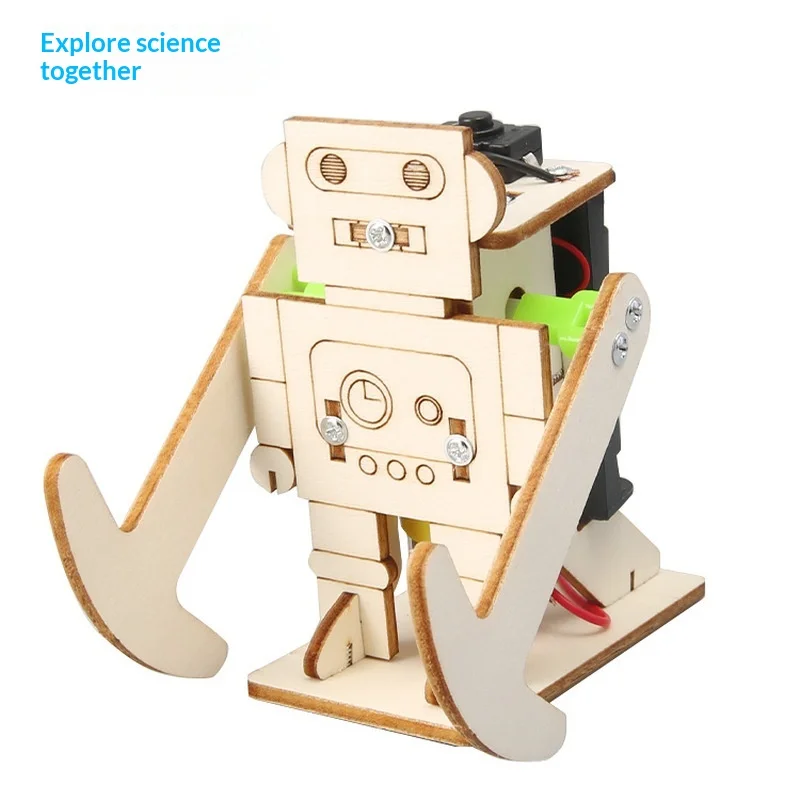 

Набор для сборки деревянного робота-ходунка YIQITANKEXUE DIY: развивающая STEM-игрушка для школьников, оптовая продажа