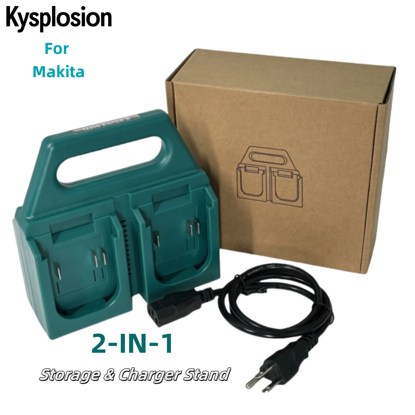 Double Function Portable Handle Rack For Makita 18V Battery Storage & Charger Stand Fast Charging Station