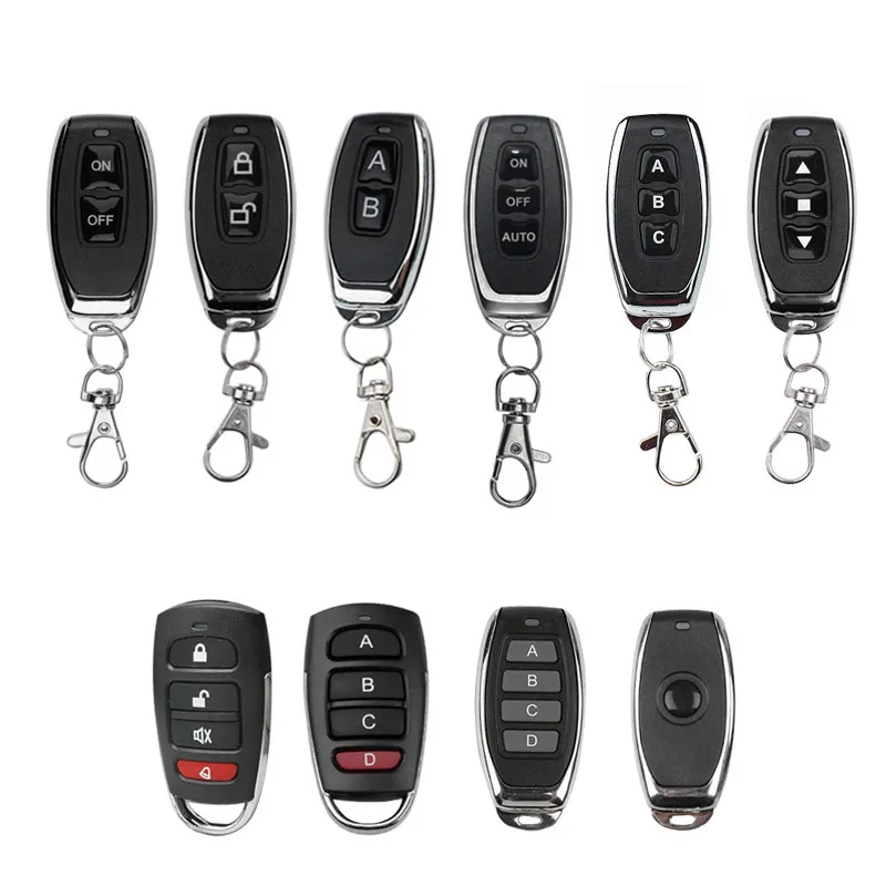 Wireless remote Control switch 1/2/3/4Key Garage Door EV1527 Learning Code dc 6V Universal Auto Car Alarm System 315MHz/433MHz