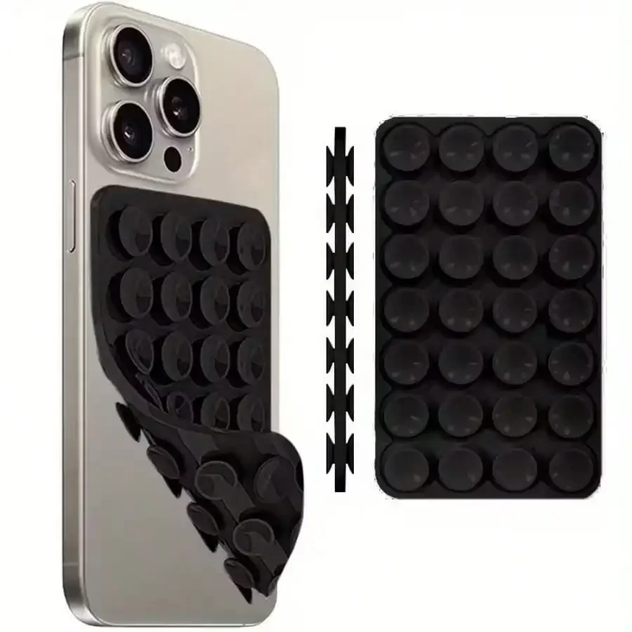 

Double-Sided Silicone Suction Cup Phone Case Holder, Handheld Strong Grip Phone Accessory, Silicone Phone Stand, New Square Doub
