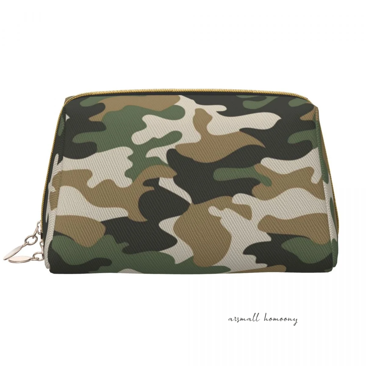 

Camouflage Travel Cosmetic Bag with Waterproof Lining Large Capacity Durable Corduroy