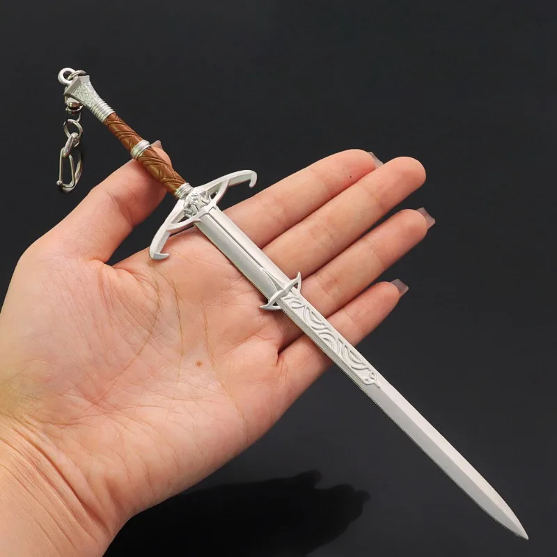 22cm Sword of Justic Baldur Game Dragons City Weapon Keychain Game Peripheral Metal Katana Samurai Sword Weapon Model Gifts Toys