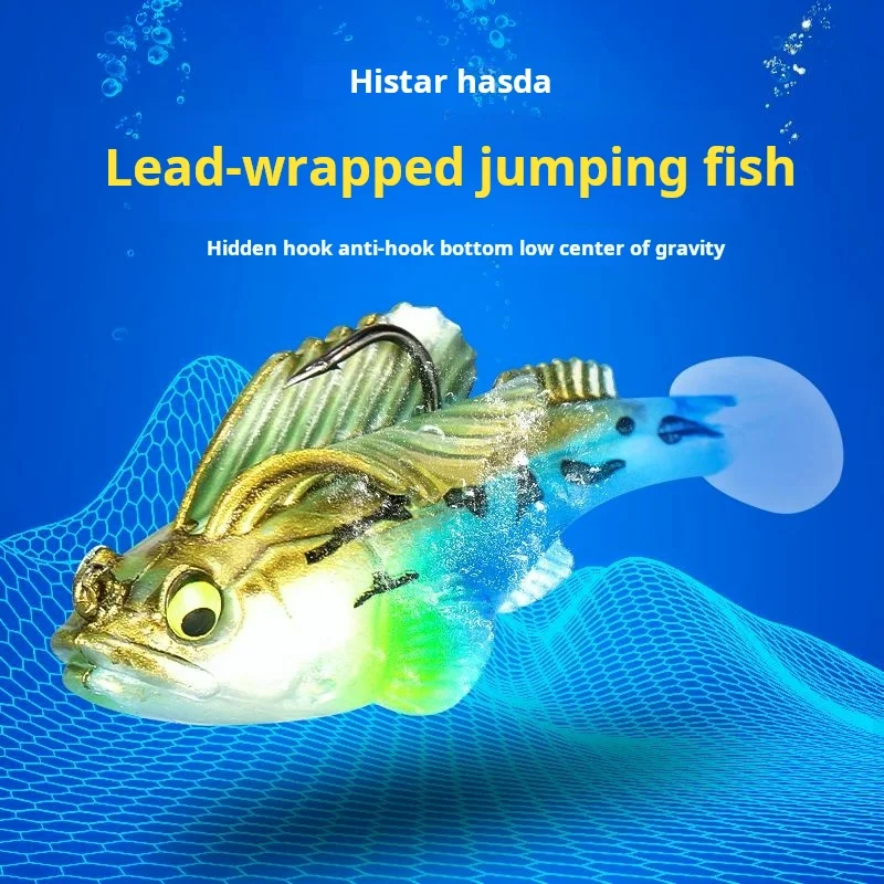 Plomo: señuelo de pescado de goma ponderado. El revestimiento realista está diseñado para irresistible. La estructura antienganches tiene un tungsteno