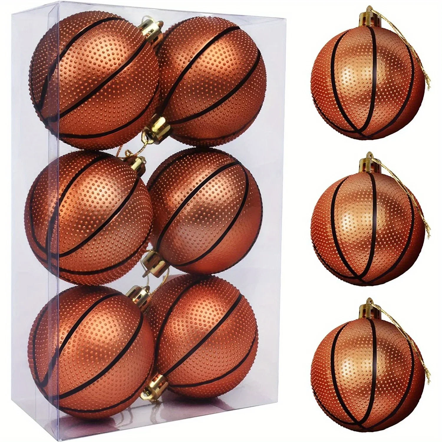 6PCS Soccer Ball Charms Basketball Rugby Christmas Tree Balls Decoration Birthday Party Decoration Accessories