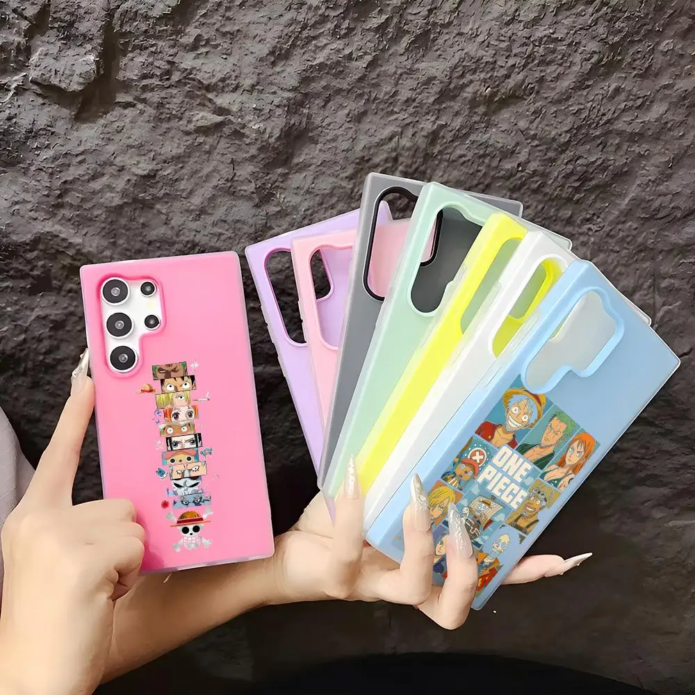 Phone Case Soft TPU Clear Case For Samsung S22-S26, 2-in-1 Detachable Multi-Color Card Holder Cover One Anime P-P-Piece