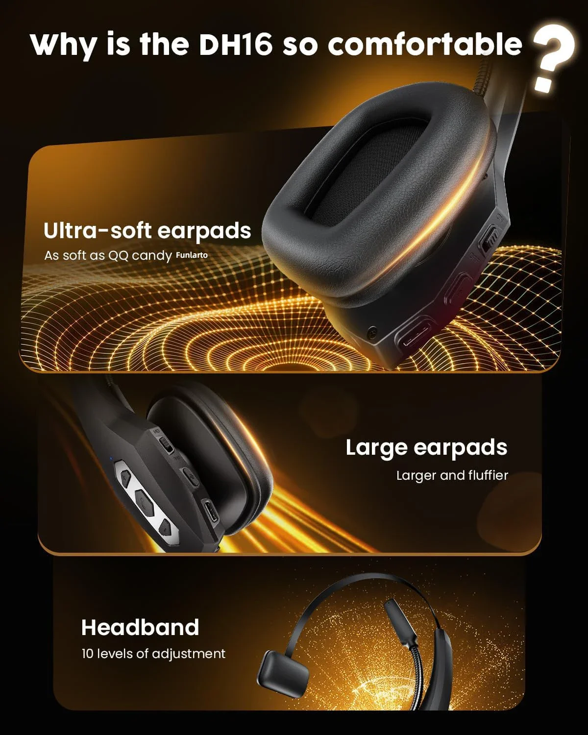 Trucker Bluetooth Headset with Charging Base, Wireless Hands-Free Headset with Noise Canceling Mic & Mute Button, 56Hrs Working - Imagen 5