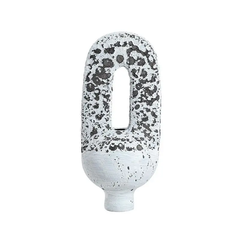 

Creative minimalist retro style moon lava ceramic vase exhibition hall hotel entrance