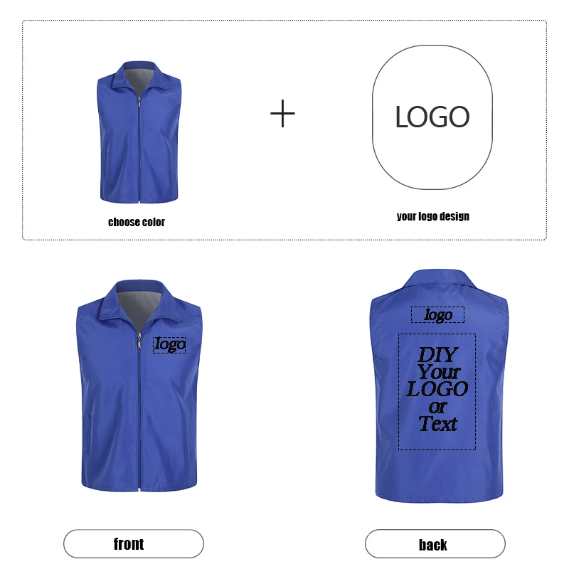 سترة صيفية جديدة بدون أكمام رفيعة قابلة للتنفس، يمكن للرجال والنساء ارتداء نص العلامة التجارية المطبوعة بشعار مخصص عالي الجودة