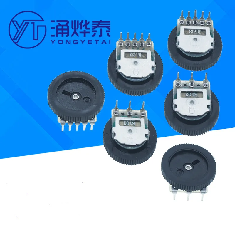 YYT 10PCS Dial potentiometer 16*2 single unit double 10K 50K 20K 500K 3Pin 5pin singing machine volume switch