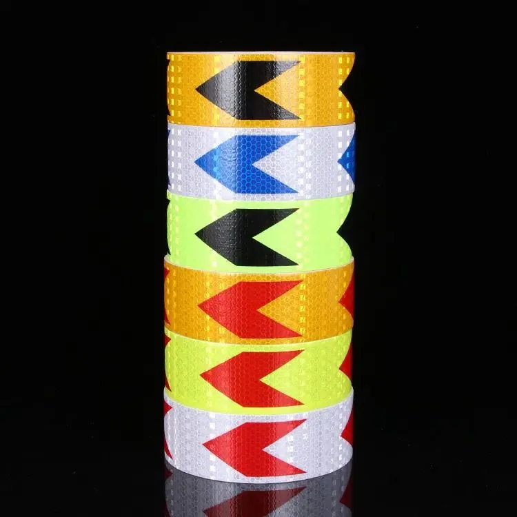 5cm X 25m/Roll Reflective Tape Arrow Guide Stickers Self-adhesive Tape Barrier Trailer Tape Safety Warning