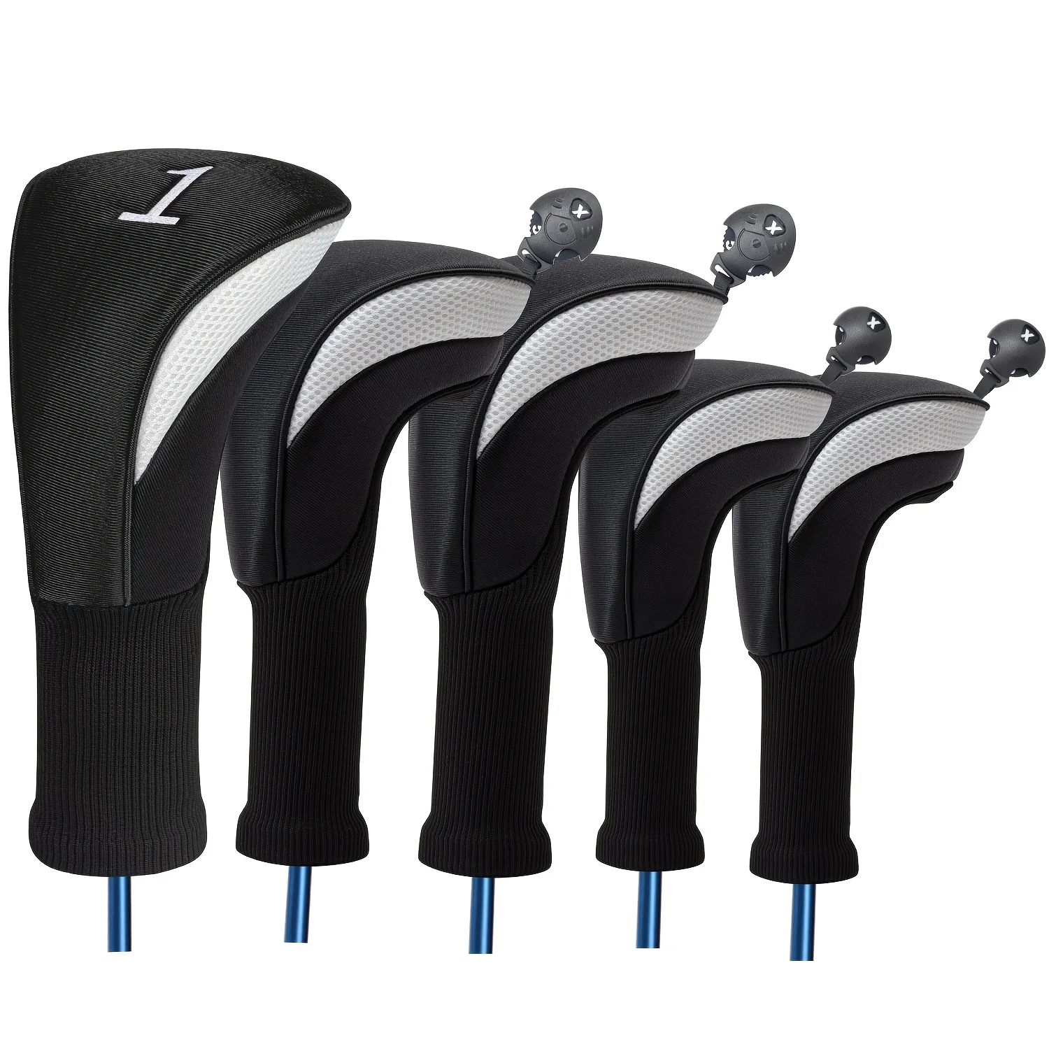 Golf Equipment Suppliers - ゴルフクラブヘッドカバー5個セット、柔らかい裏地で保護、通気性あり、お手入れ簡単、デザイン性あり、ほとんどのクラブに適合、男女兼用