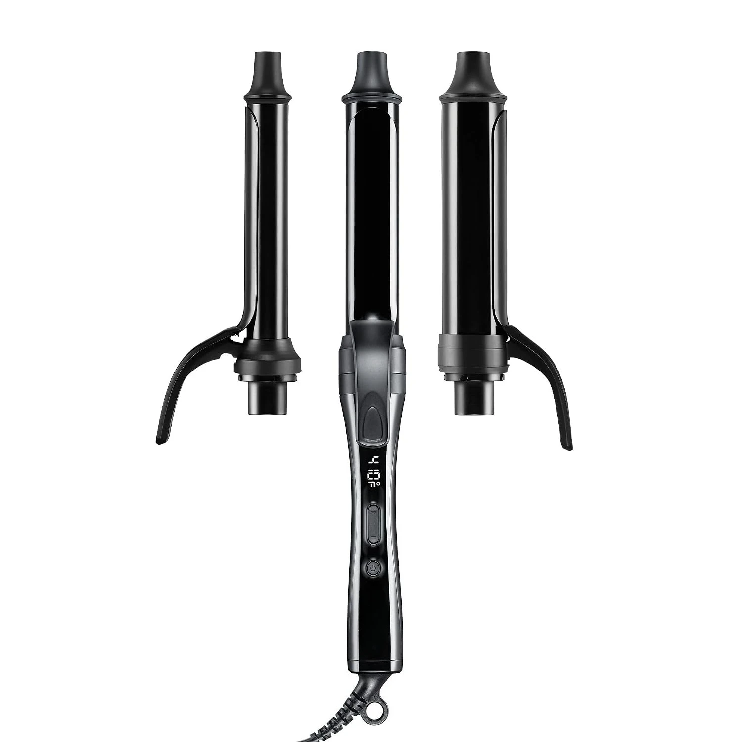 3-in-1 Ceramic Interchangeable Curling Iron, 3 Clip Barrels for Multiple Hairstyles