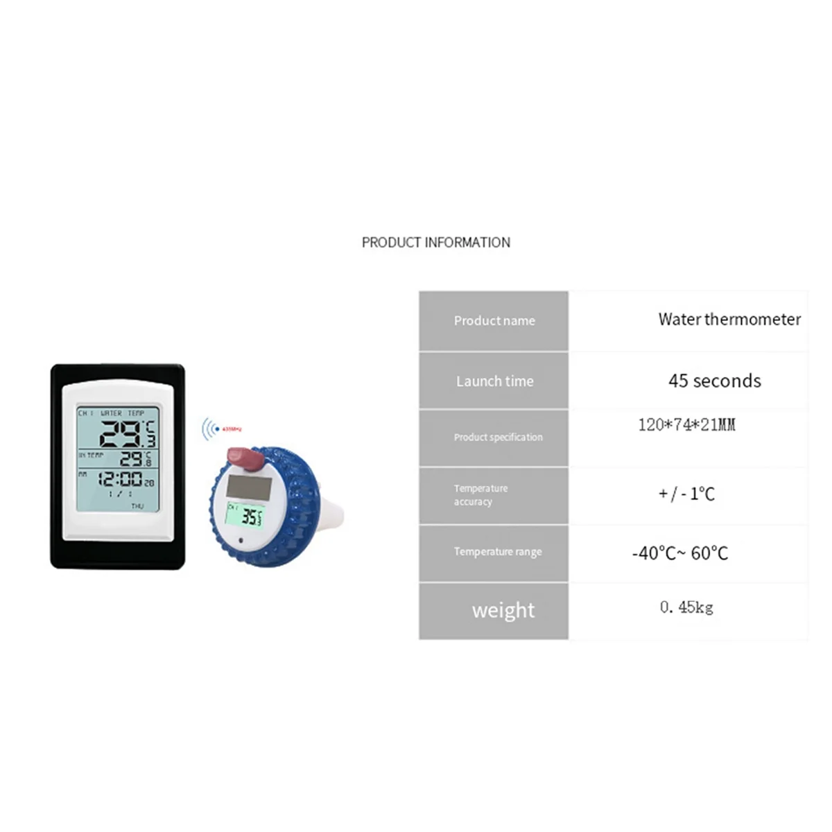 Wireless Solar Pool Thermometer Wireless Floating Indoor and Outdoor