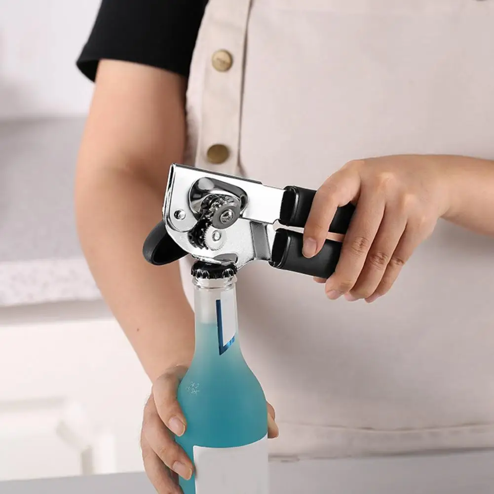 Efficient Gear Mechanism Opener Heavy Duty Opener with Magnet Comfort Grip Handheld Opener for Seniors Sharp Blade for Kitchen